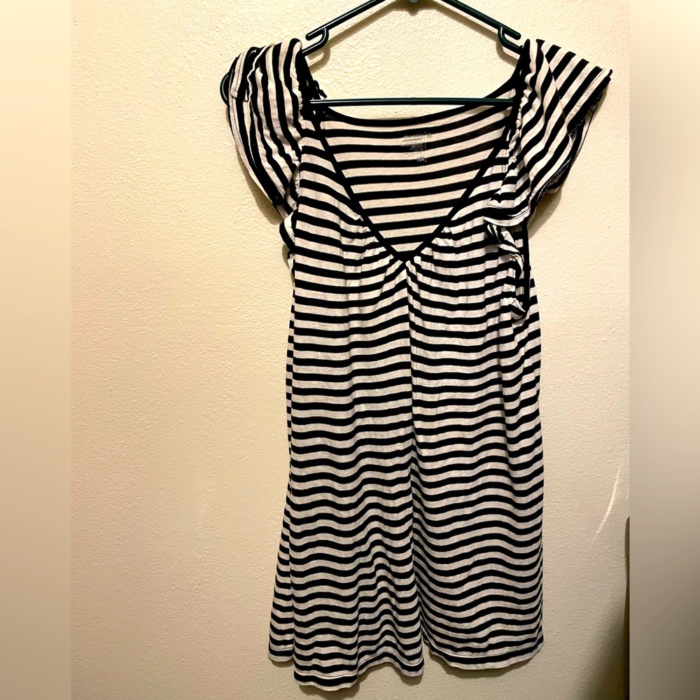 Old Navy Brand Cotton Navy Blue and White Striped Top/Mini Dress. Size XL